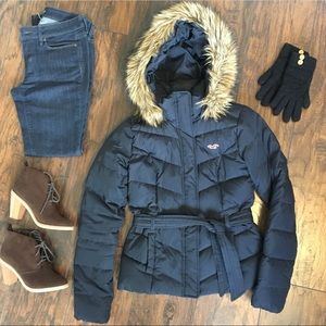 Hollister Navy Blue Puffer Jacket